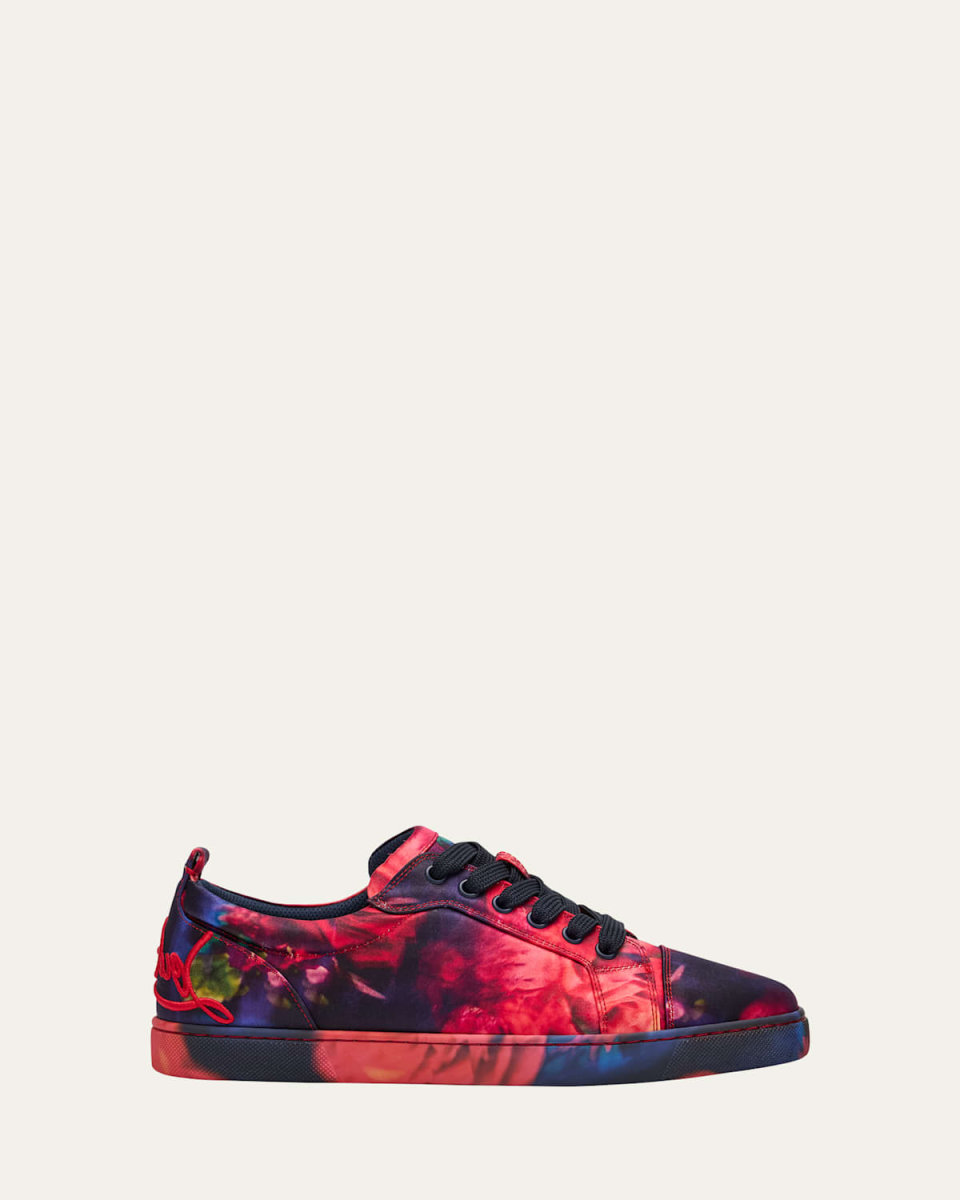 Fun Louis Junior Printed Silk Red Sole Sneakers